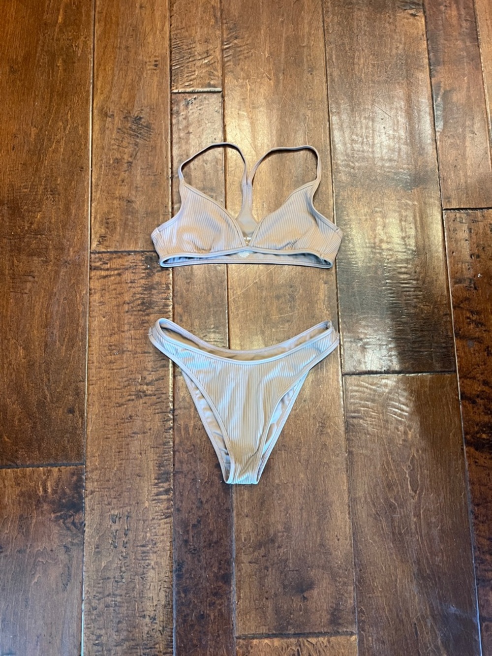 PacSun Ribbed brown Bikini Set